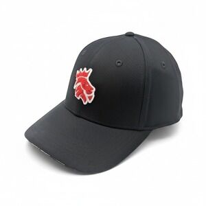YankeeKicks Snapback Hat Black Red Chenille Lion Logo Streetwear Cap OSFM